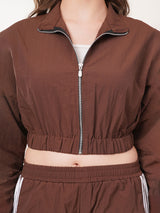 Clobug Women High Neck Cotton Blend Sweatshirt With Trackpant Classic Winter Co-ord Set