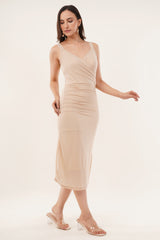 Clobug Women Solid Sleeveless Bodycon Sweetheart Neck Dress