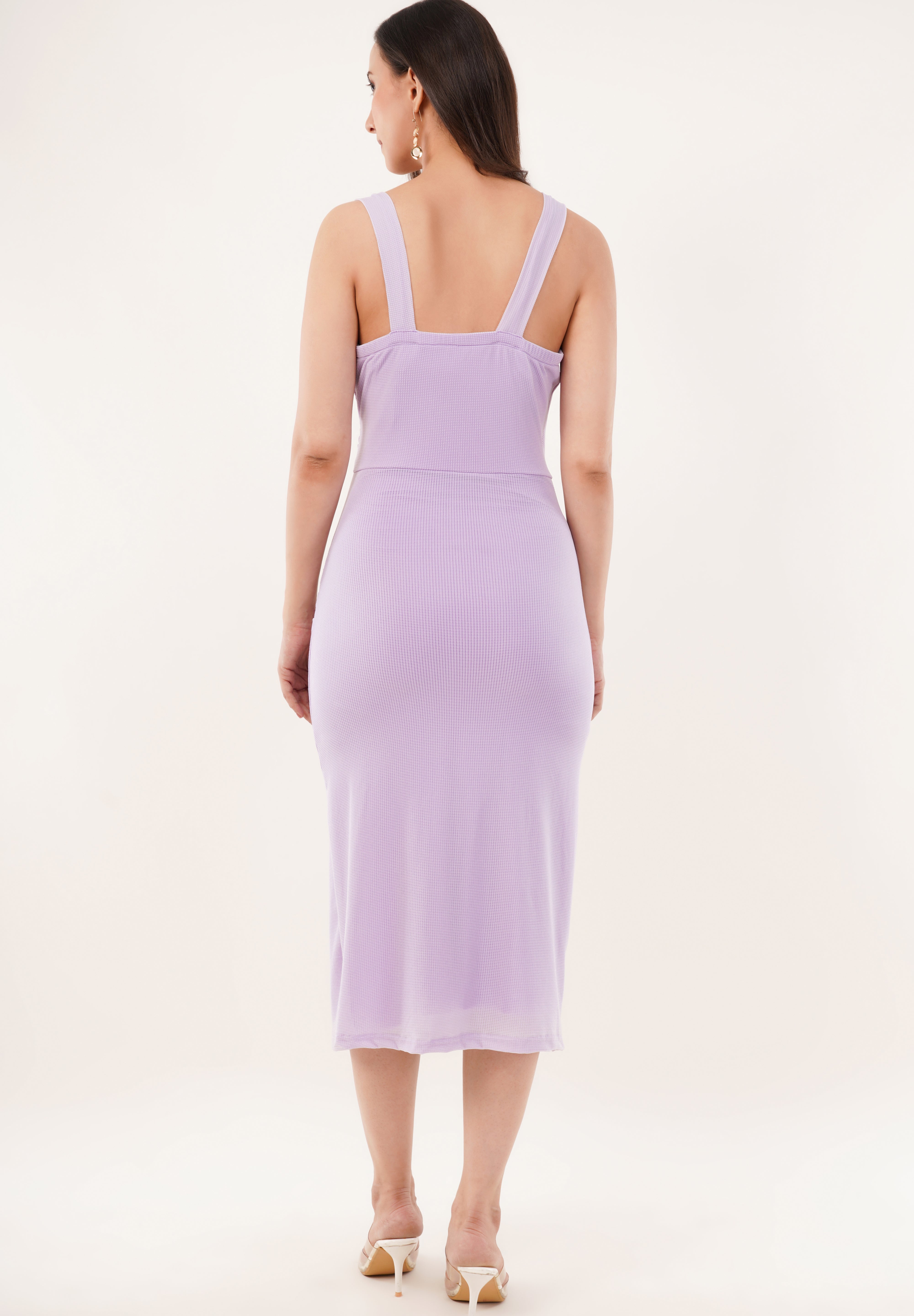 Clobug Women Solid Sleeveless Bodycon Sweetheart Neck Dress