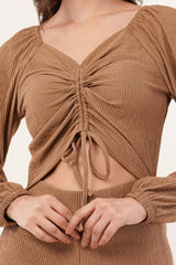 Clobug Women Solid Cotton Blend Sweetheart Neck Full Sleeve Jumpsuit