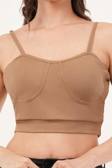 Clobug Women Shoulder Strap Cotton Blend Tank Top
