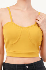 Clobug Women Shoulder Strap Cotton Blend Tank Top