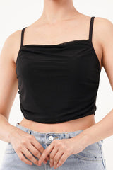 Clobug Women Shoulder Strap Cotton Blend Tank Top