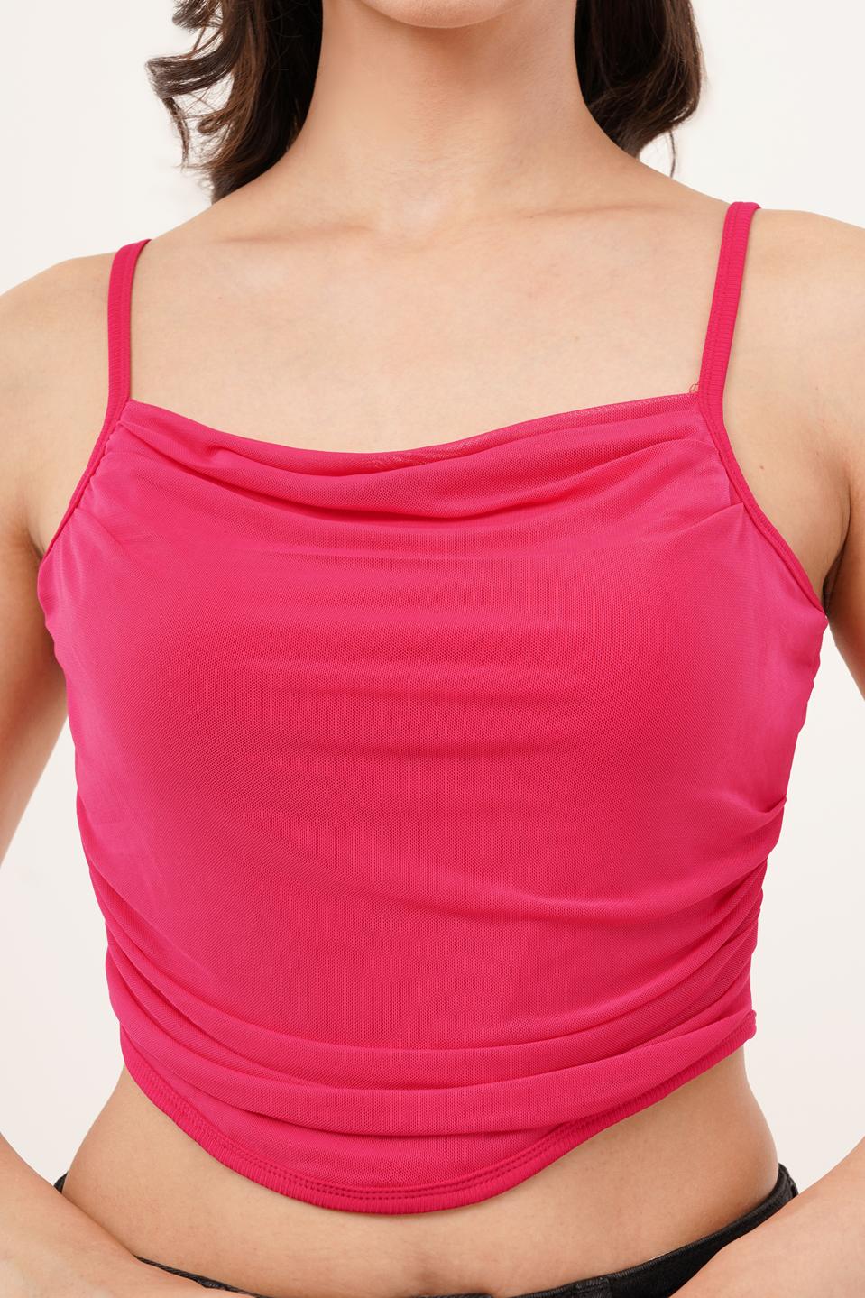 Clobug Women Shoulder Strap Cotton Blend Tank Top