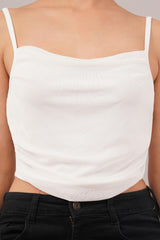 Clobug Women Shoulder Strap Cotton Blend Tank Top