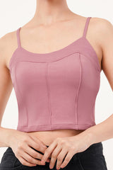 Clobug Women Shoulder Strap Cotton Blend Tank Top
