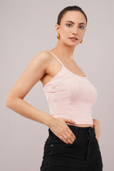 Clobug Women Shoulder Strap Cotton Blend Tank Top