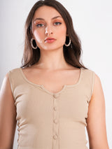 Beige Sleeveless Top