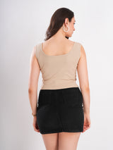 Beige Sleeveless Top