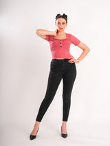 Pink Half Sleeve Top