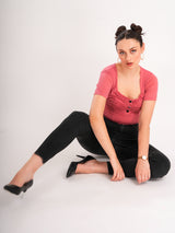 Pink Half Sleeve Top