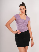 Polka Print Lavender Top
