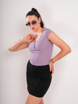 Polka Print Lavender Top