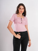 Lavender Gathered Top