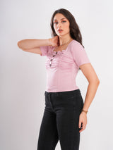 Lavender Gathered Top