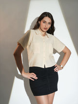 Cream Textured Shirt