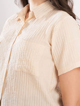 Cream Textured Shirt