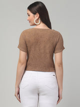 Half Sleeve Textured Top