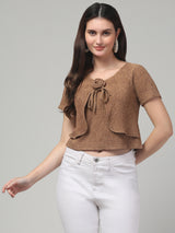 Half Sleeve Textured Top