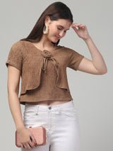 Half Sleeve Textured Top