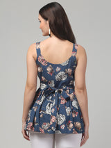 Printed Sleeveless Tunic Top