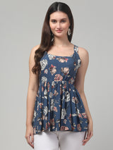 Printed Sleeveless Tunic Top