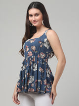 Printed Sleeveless Tunic Top
