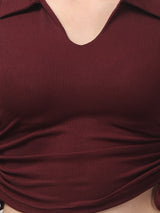 Maroon Strap Top