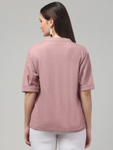 Pink Mandarin collar Top
