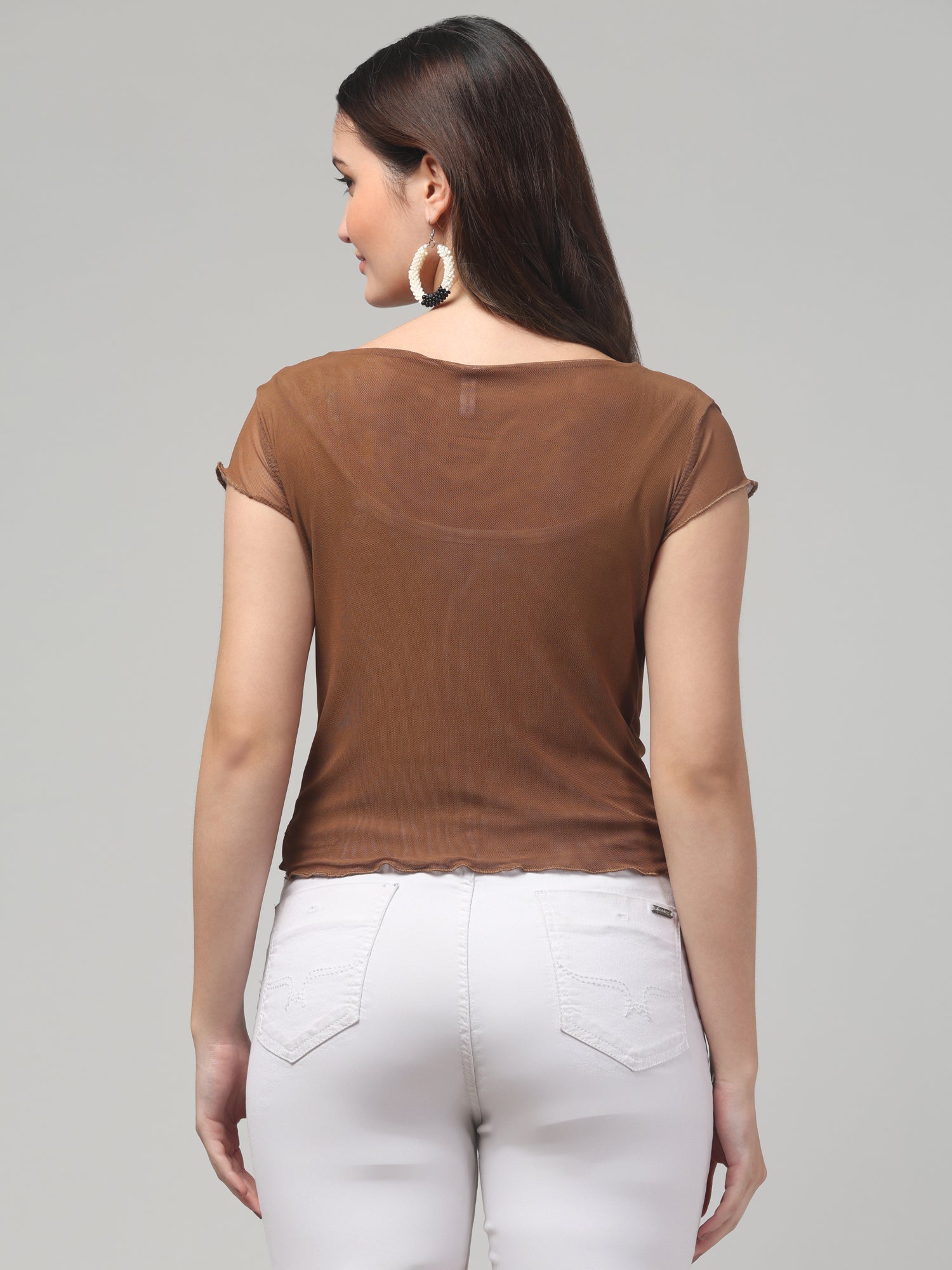 Cowl Neck Brown Top