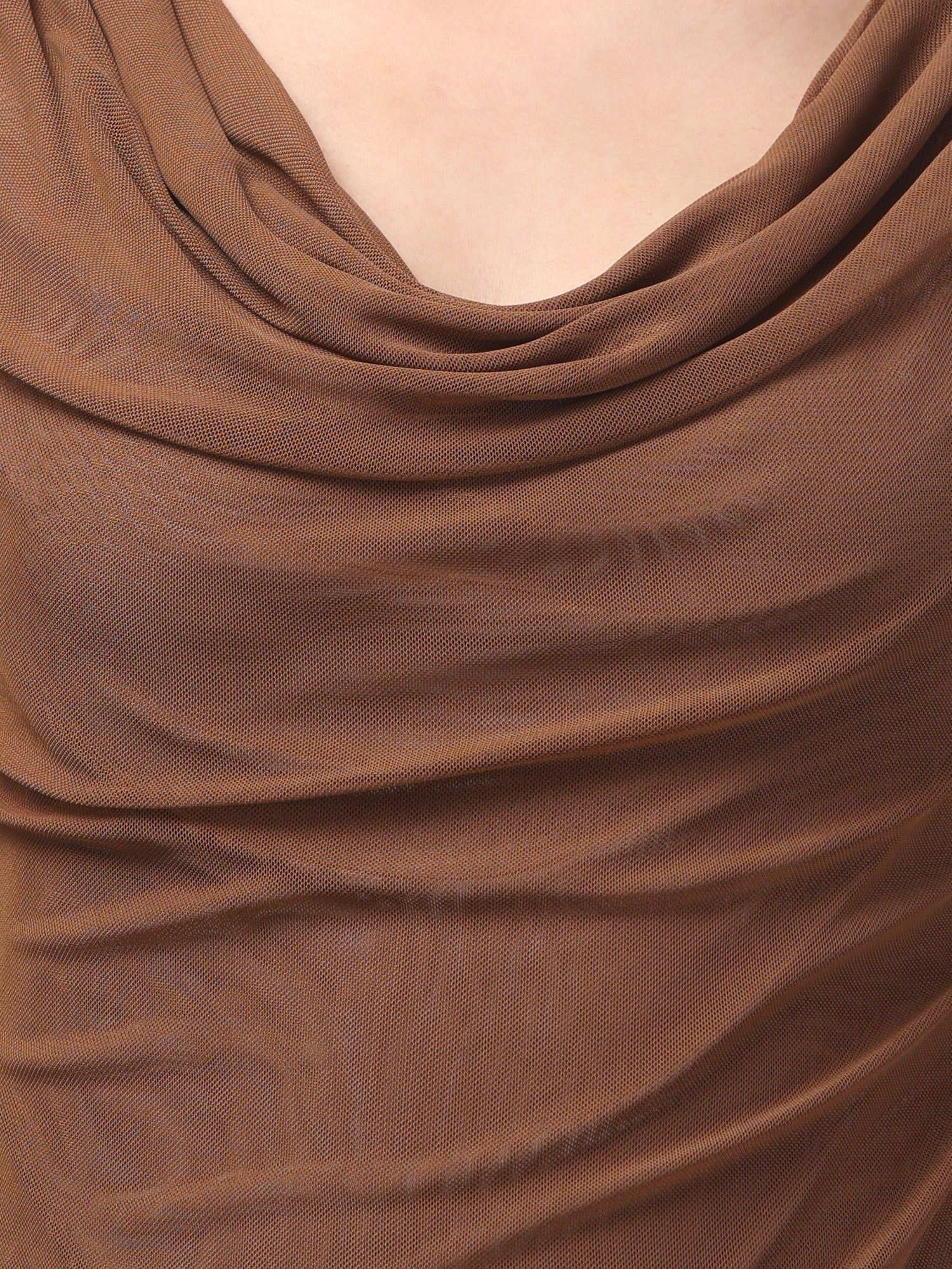 Cowl Neck Brown Top