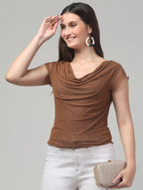 Cowl Neck Brown Top