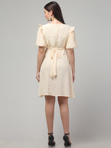 Solid Butterfly Sleeve Midi Dress