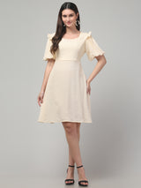 Solid Butterfly Sleeve Midi Dress