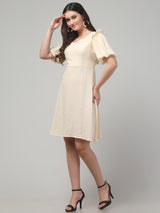 Solid Butterfly Sleeve Midi Dress
