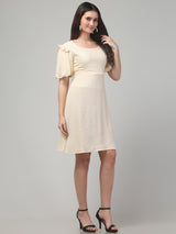 Solid Butterfly Sleeve Midi Dress