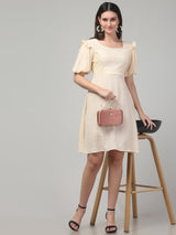 Solid Butterfly Sleeve Midi Dress