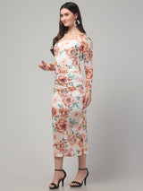 Floral White Bodyocon Dress