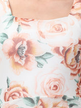 Floral White Bodyocon Dress