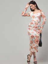 Floral White Bodyocon Dress