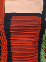 Striped Orange Bodycon dress