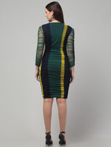 Striped Green Bodycon Dress