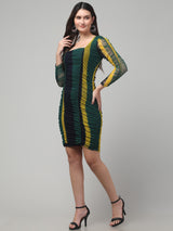Striped Green Bodycon Dress
