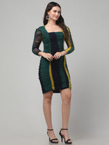 Striped Green Bodycon Dress