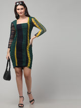 Striped Green Bodycon Dress