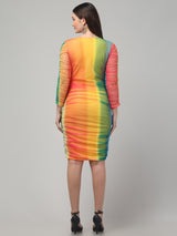 Striped Yellow Bodycon Dress