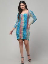Striped Blue Bodycon Dress