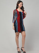 Striped Maroon Bodycon Dress