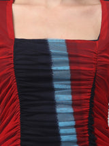 Striped Maroon Bodycon Dress