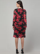 Floral Red Midi Dress